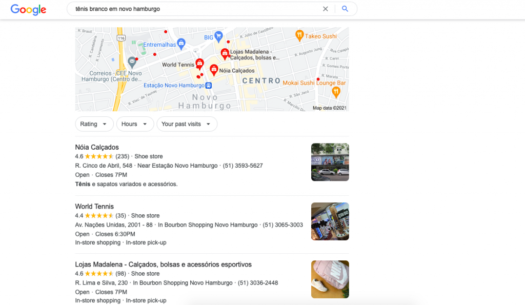 print screen negócios locais no google 