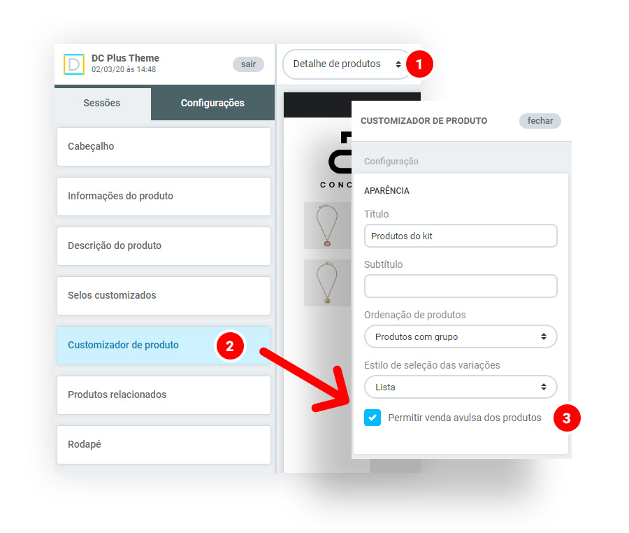 Kit de produtos Dooca Commerce